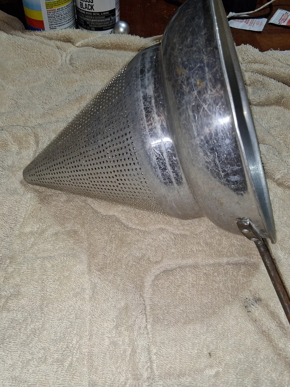 White Metal Food Strainer Colander - Home Kitchen